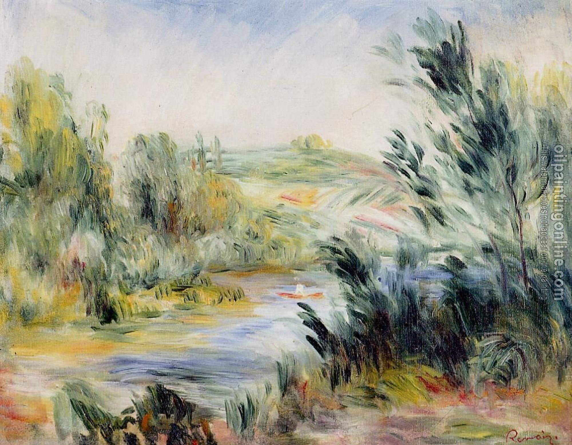 Renoir, Pierre Auguste - The Banks of a River, Rower in a Boat